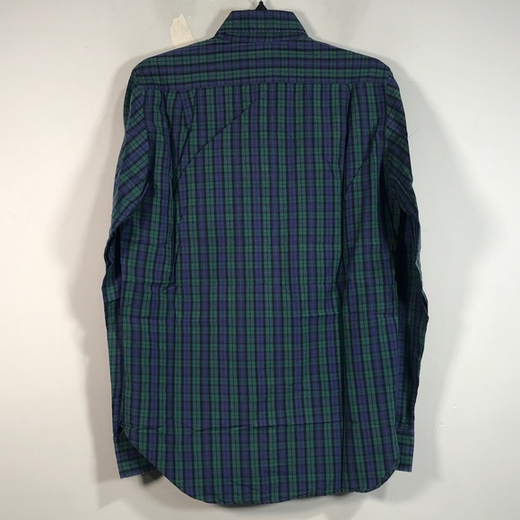 Alberto Aspesi Long Sleeve Plaid Button Up Shirt, Men's Size 39 15.5 - Green - Picture 2 of 10